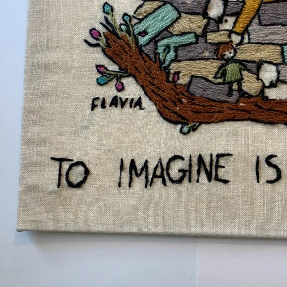 Vintage Bucilla Crewel Embroidery MCM Flavia“To Imagine” Picture